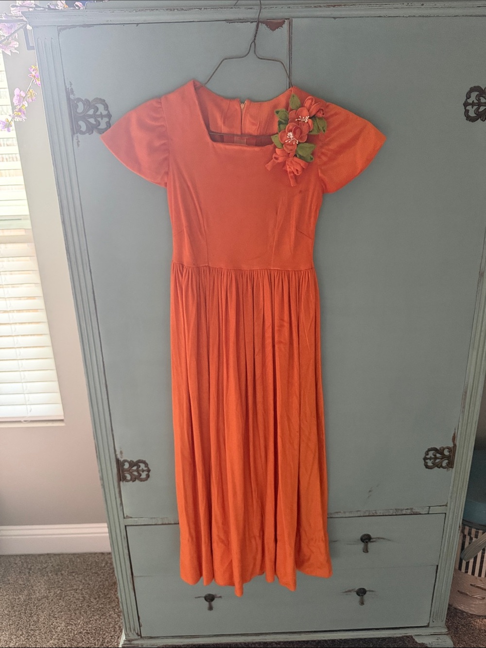 Vintage Fall Photoshoot fairy Girls' Casual Dress with Floral Accent
